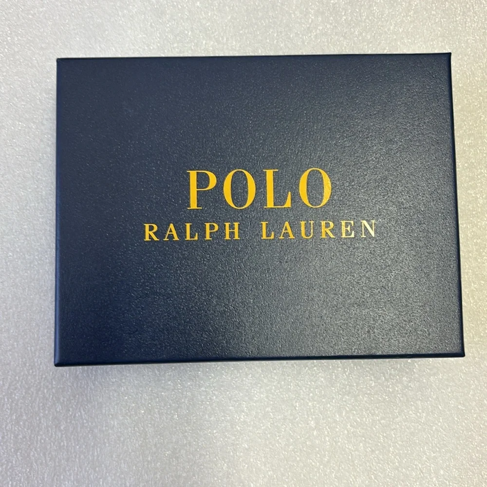 Polo Ralph Lauren Burnished Leather Billfold Wallet Black